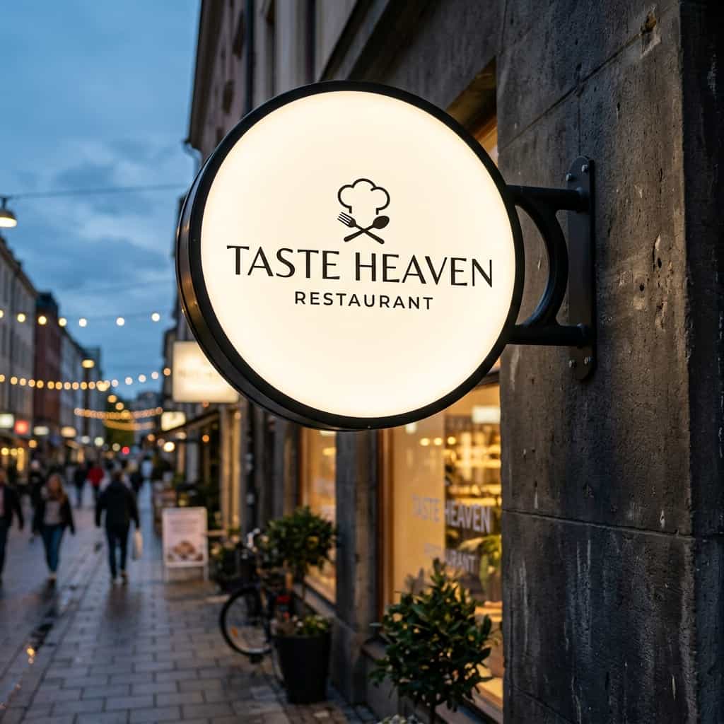 Architectural illuminated logo and storefront sign Nepal
